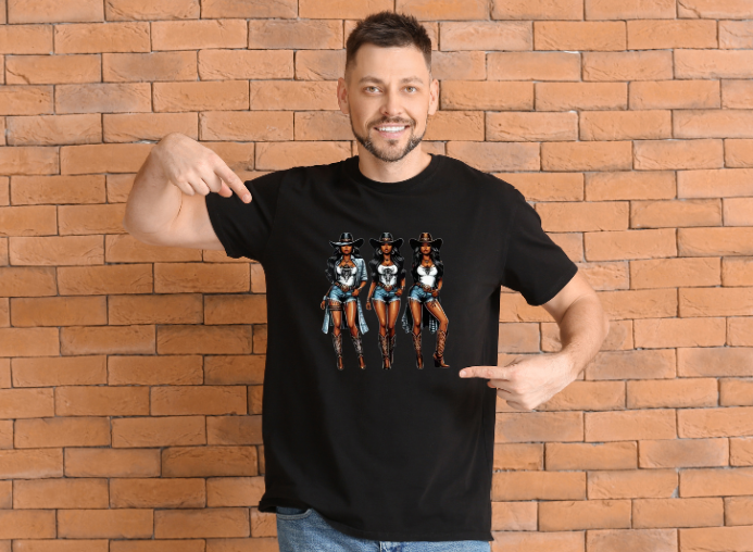Girls-Guys - Cowgirls in Shorts - Short Sleeve T-Shirt-61