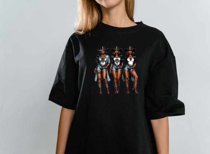 Girls-Guys - Cowgirls in Shorts - Short Sleeve T-Shirt-61