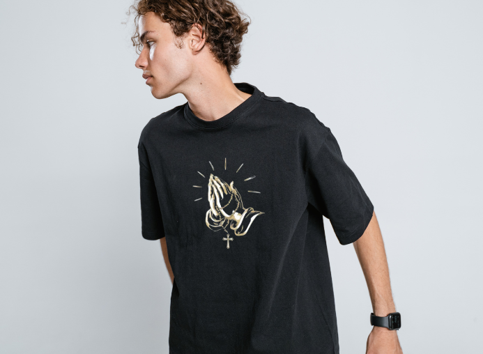 Girls-Guys -  Religious/Praying Hands - Short Sleeve T-Shirt-62