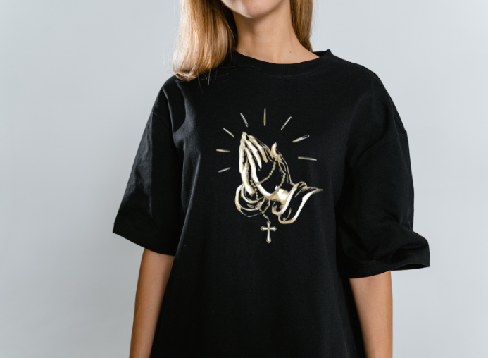 Girls-Guys -  Religious/Praying Hands - Short Sleeve T-Shirt-62