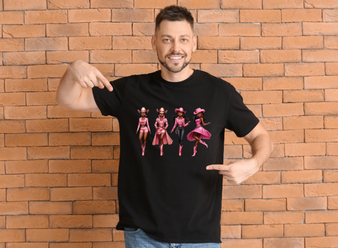Girls-Guys -  Cowgirls in Pink - Short Sleeve T-Shirt-63