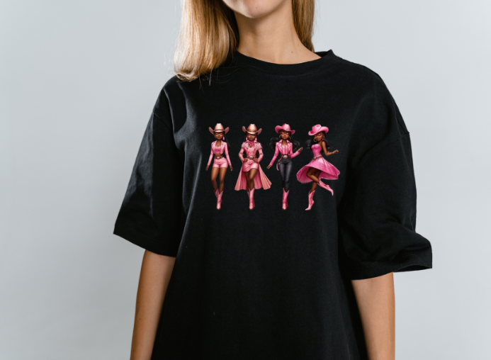 Girls-Guys -  Cowgirls in Pink - Short Sleeve T-Shirt-63