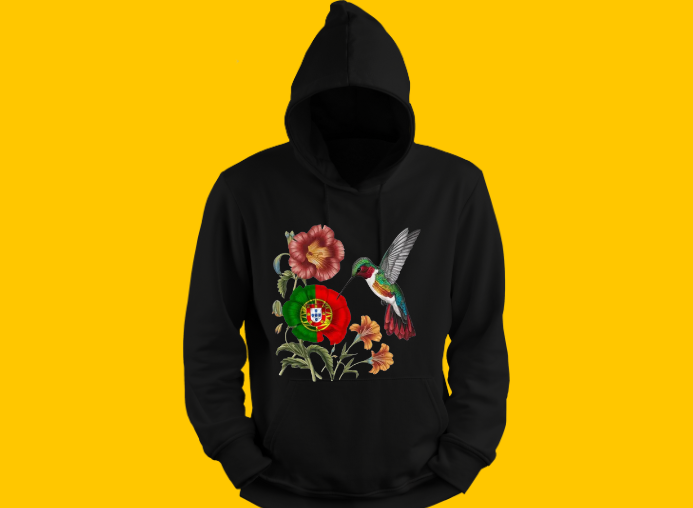 Girls/Guys - Portuguese Flag in a Rose - Hoodies-8