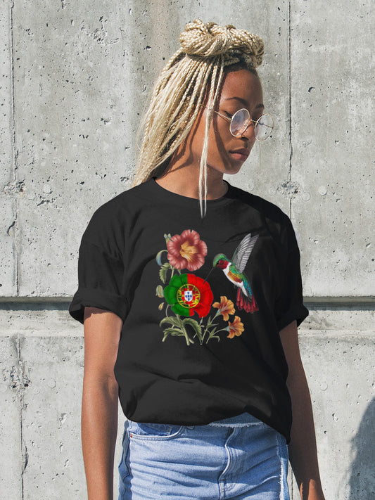 Guys/Girls - Portuguese Flag in a Rose  - Short Sleeve T-Shirt-8
